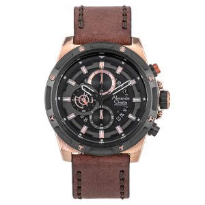 Alexandre Christie AC 6506 Rosegold Black Man MCLBRBA